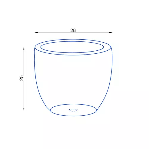 Wymiary doniczki ceramicznej PER MG 28/25
