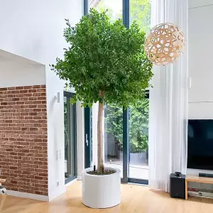 okrągła donica 80x60 cm biała połysk