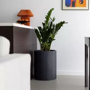 niska okrągła donica 40x50 cm antracyt mat