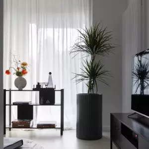 donica ze żłobieniami grafitowa mat