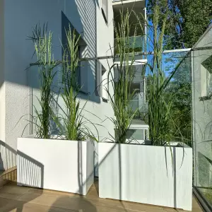 donice na taras 60 cm biały połysk