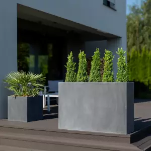 duża donica na taras 120 cm grafitowy beton