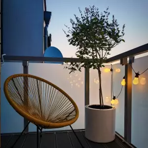 donica okrągła 40x40 cm biały połysk na taras