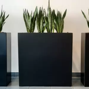 donica prostokątna wysoka czarny mat