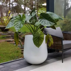 duża obła donica do domu biały mat