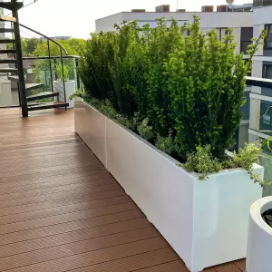 wielka donica na taras 200 cm biały połysk