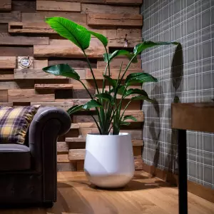 okrągła donica do salonu 50 cm biały mat