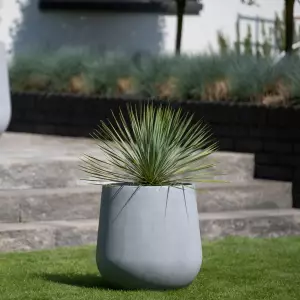 okrągła donica do ogrodu 50 cm szary beton