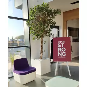 Duża biała donica dla drzewka 60x60x60 cm