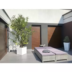 Donica tarasowa D92C biały połysk 50x50x50 cm