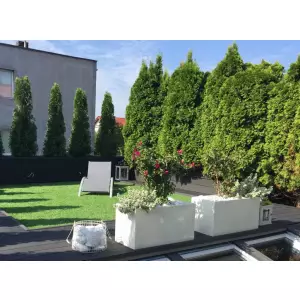 Tarasowa donica z włókna szklanego D834/biały połysk