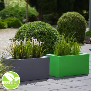 Tarasowa donica Lungo w kolorze szarym i limonkowym