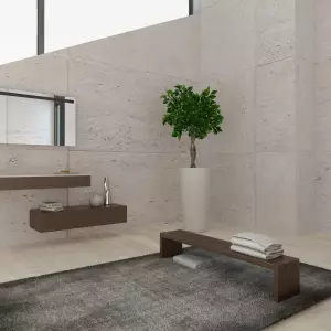 Duża okrągła donica do łazienki