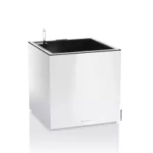 Donica Lechuza CANTO Premium LED Kostka 40 biały połysk