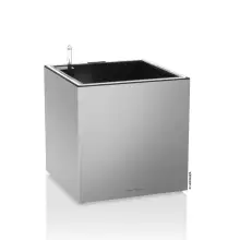 Donica Lechuza CANTO Premium LED Kostka 40 srebrny metalik