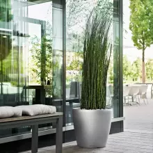 Donica Lechuza CLASSICO Premium 70/65 srebrny metalik