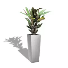 Donica Lechuza CUBICO Alto 40/40/105 srebrny metalik