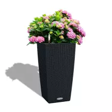 Donica Lechuza CUBICO Cottage 40/40/75 grafitowy czarny