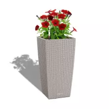 Doniczka Lechuza CUBICO Cottage 30/30/56 piaskowy brąz