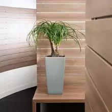 Doniczka Lechuza CUBICO Premium 22/22/41 srebrny metalik