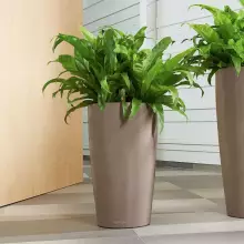 Donica Lechuza RONDO 32/56 taupe-szarobrązowy połysk