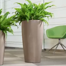 Donica Lechuza RONDO 40/75 taupe-szarobrązowy połysk