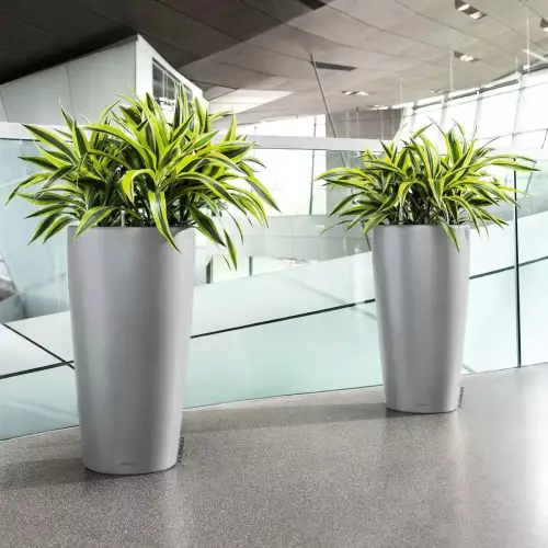 Donice Lechuza Rondo 40 w kolorze srebrnym