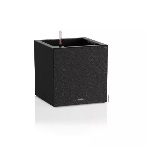 Donica Lechuza CANTO Slatestone Kostka 30 w kolorze ciemny szary