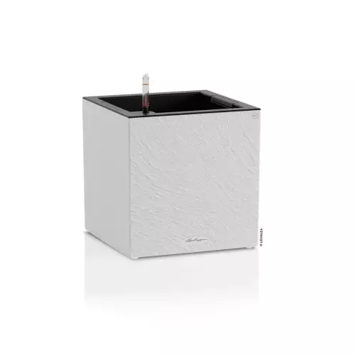 Donica Lechuza CANTO Slatestone Kostka 30 w kolorze jasny szary