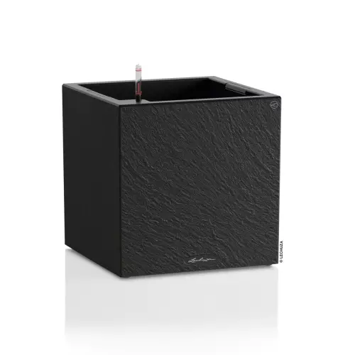 Donica Lechuza CANTO Slatestone Kostka 40 w kolorze ciemny szary