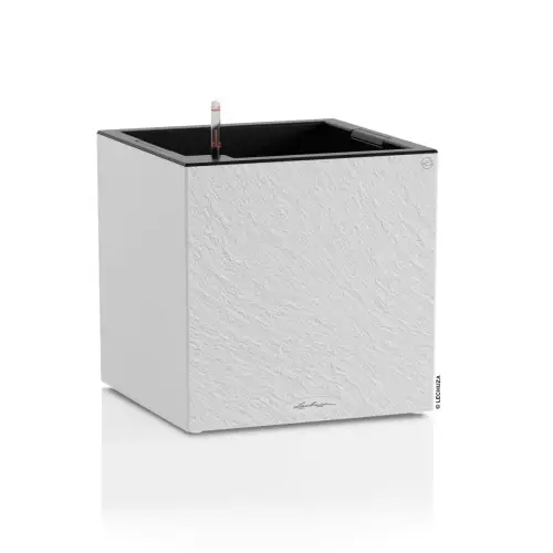 Donica Lechuza CANTO Slatestone Kostka 40 w kolorze jasny szary