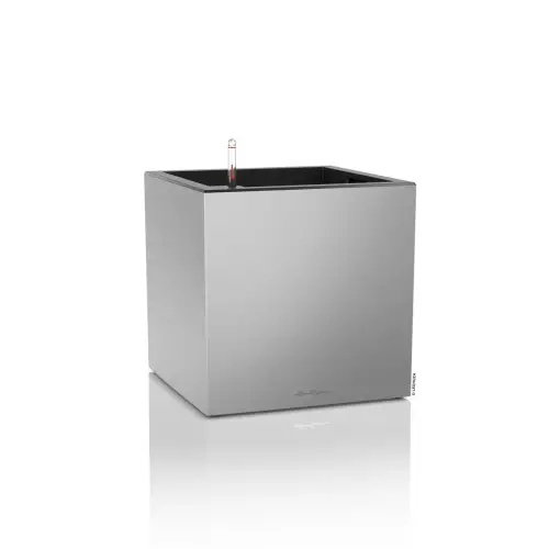 Donica Lechuza CANTO Premium Kostka 40 srebrny metalik