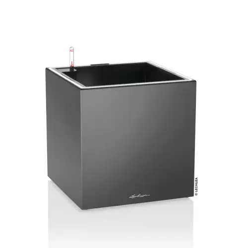 Donica Lechuza CANTO Premium LED Kostka 40 antracyt metalik