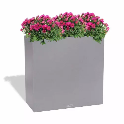 Donica Lechuza CANTO Stone 80 szary kamień z chryzantemami