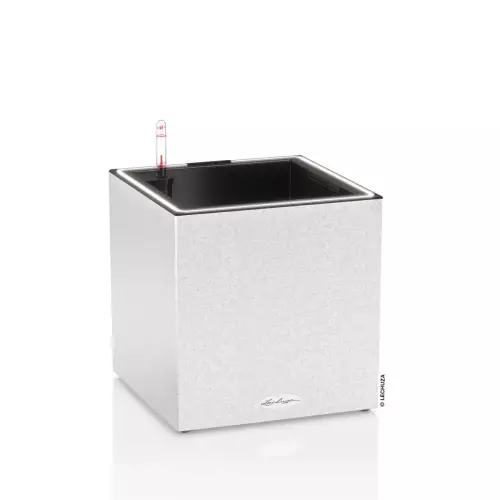 Donica Lechuza CANTO Stone Kostka 30 LED biały kwarcowy