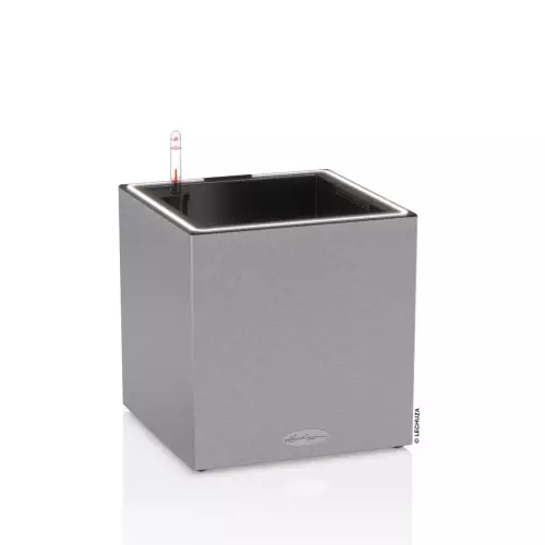 Donica Lechuza CANTO Stone Kostka 30 LED szary kamienny