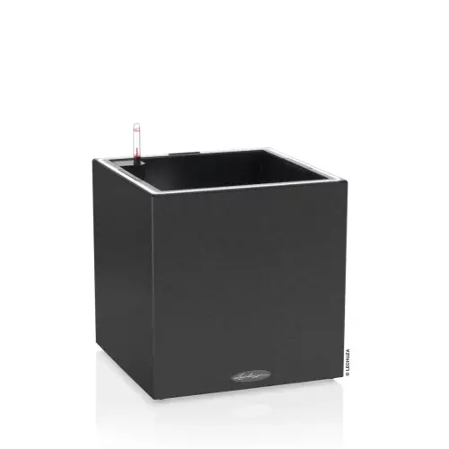 Donica Lechuza CANTO Stone LED Kostka 40 w kolorze czarnym