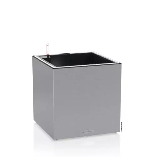 Donica Lechuza CANTO Stone LED Kostka 40 w kolorze szarym