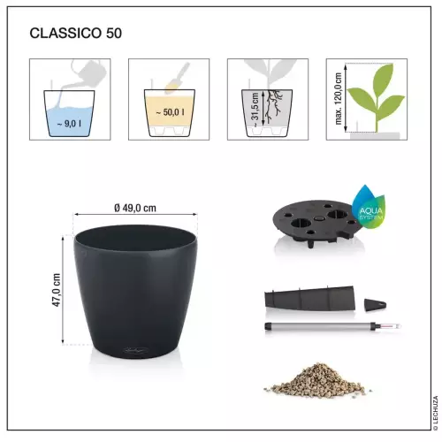 Wymiary donicy Classico Color 50