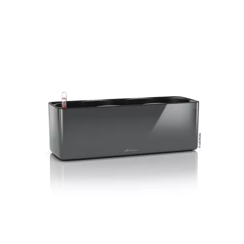 Doniczka Lechuza CUBE Glossy Triple antracyt połysk