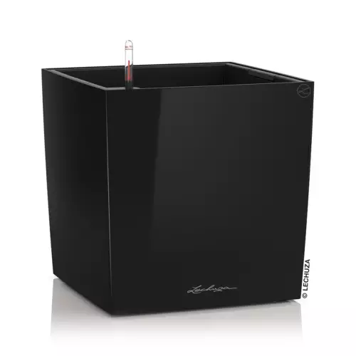 Donica Lechuza CUBE Premium 40 w kolorze czarny połysk