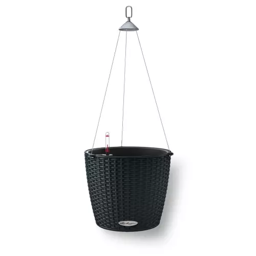 Doniczka Lechuza NIDO Cottage grafitowy czarny