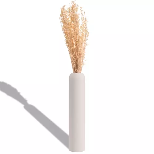 Trawy w szaro-beżowej donicy Lechuza Havalo 25