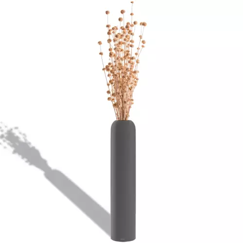 Trawy w szarej bazaltowej donicy Lechuza Havalo 25