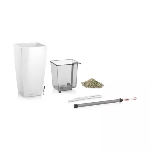 Doniczka Maxi-Cubi biały połysk - zestaw