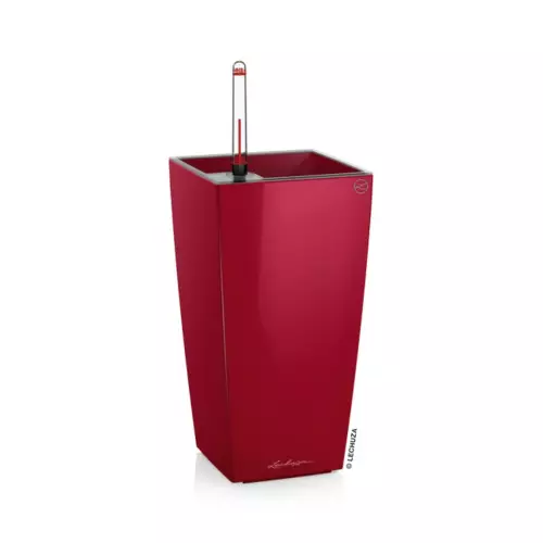 Doniczka Lechuza Maxi-Cubi czerwony połysk