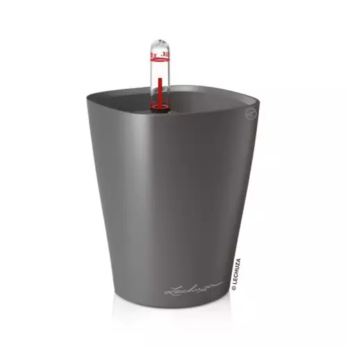 Doniczka Lechuza Mini-Deltini w kolorze antracyt połysk