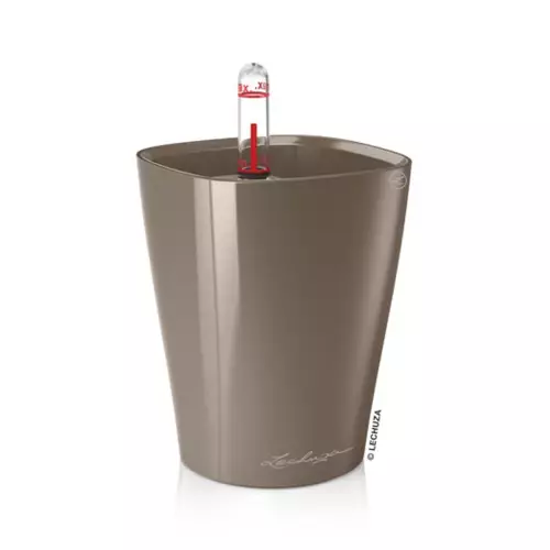 Doniczka Lechuza Mini-Deltini taupe - szarobrązowy połysk