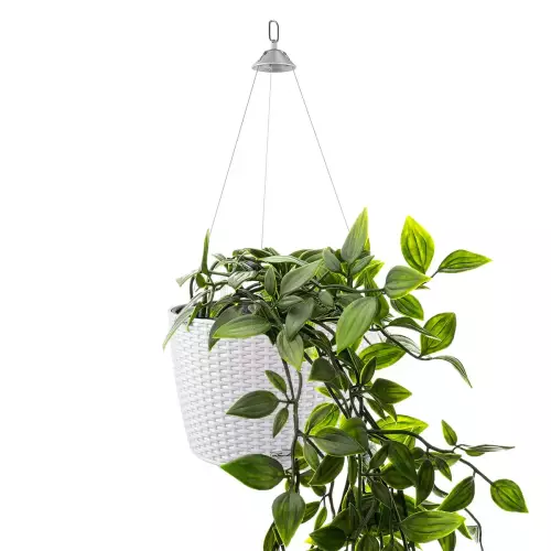 Biała doniczka Lechuza NIDO Cottage z trzykrotką