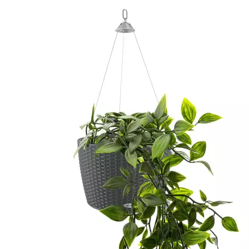 Szara doniczka Lechuza NIDO Cottage z trzykrotką